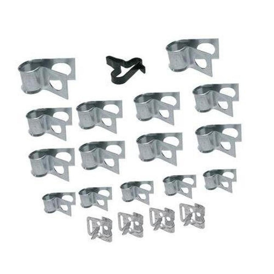 Corvette Brake & Gas Line Clamp Set. 15 Piece: 1963-1965
