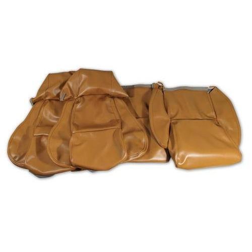 Corvette Leather Like Seat Covers. Saddle Standard No-Perforations: 1988
