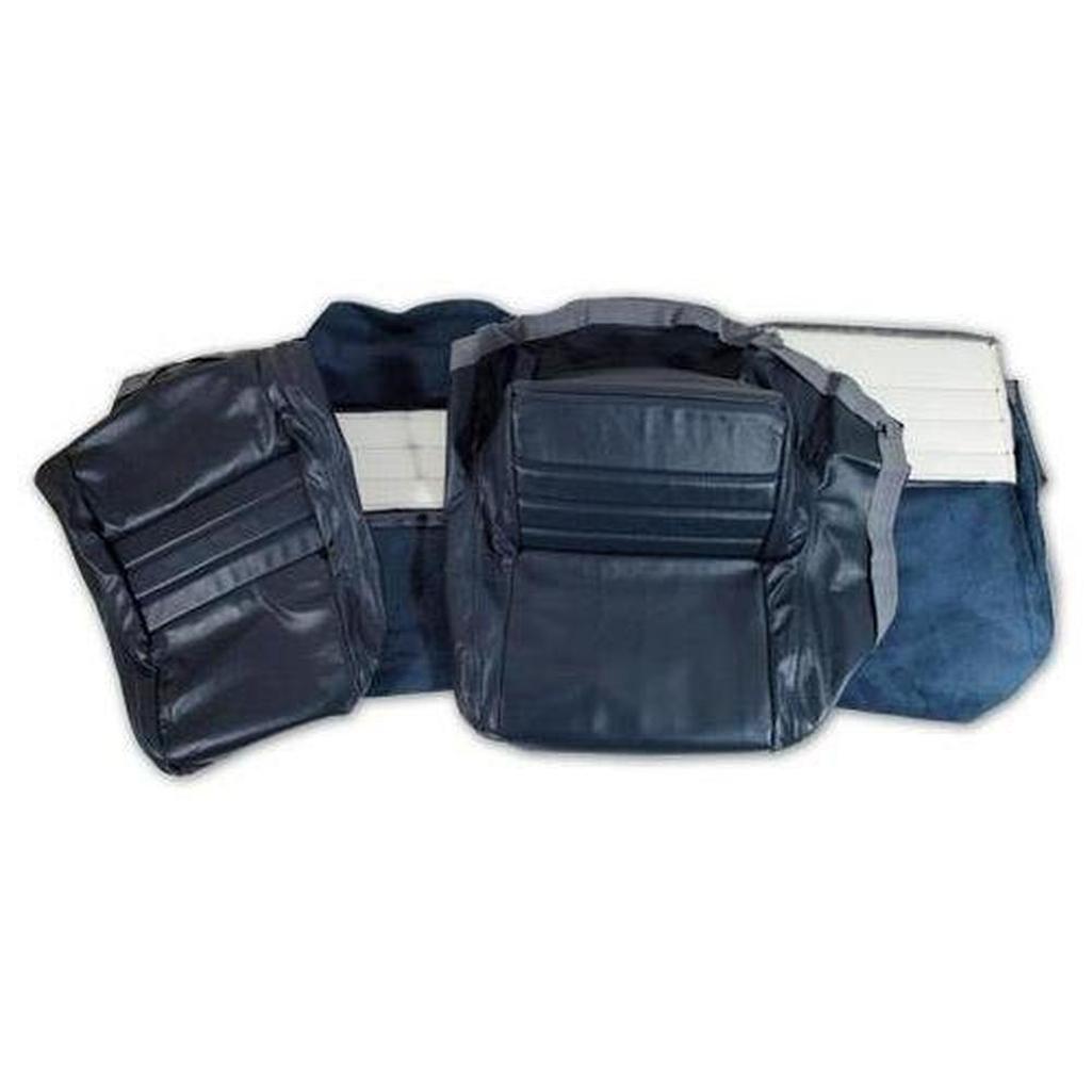 Corvette Leather Seat Covers. Dark Blue 100%-Leather 2--Bolster: 1982