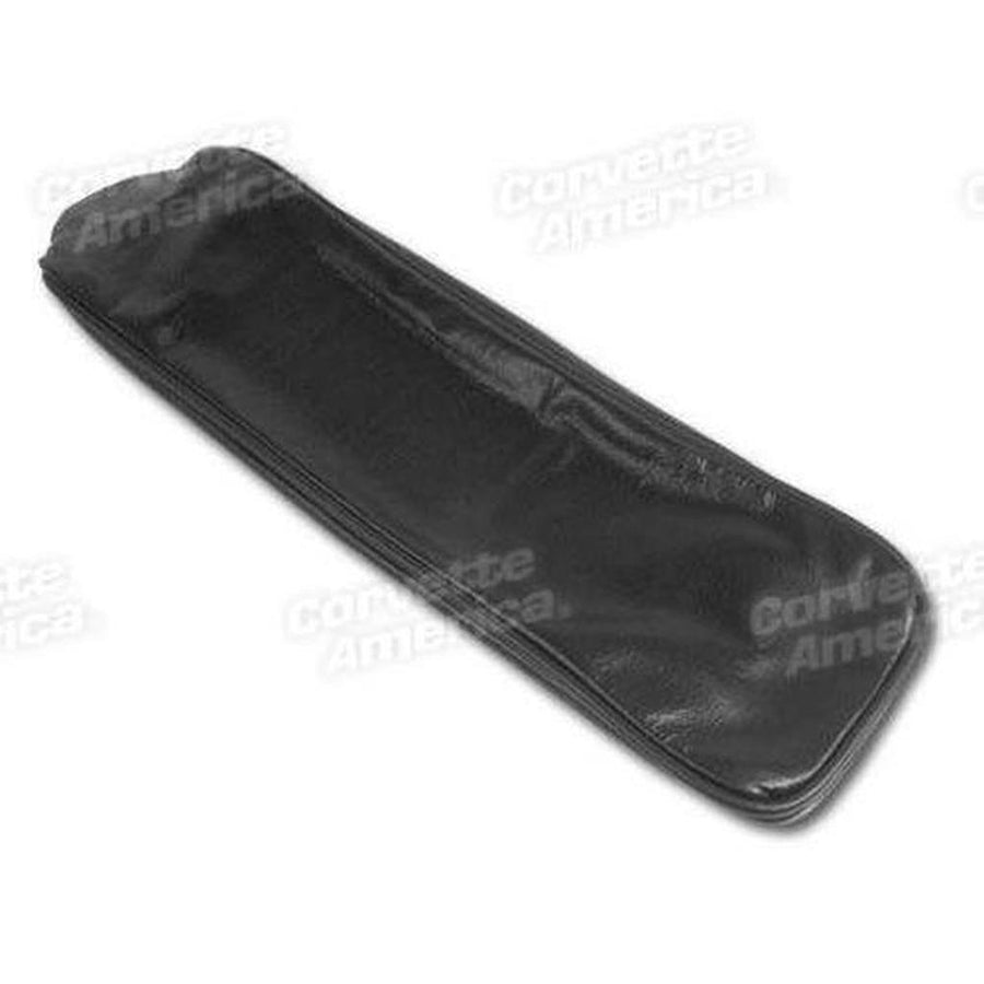 Corvette Center Armrest Cover. Black Leather: 1963-1966
