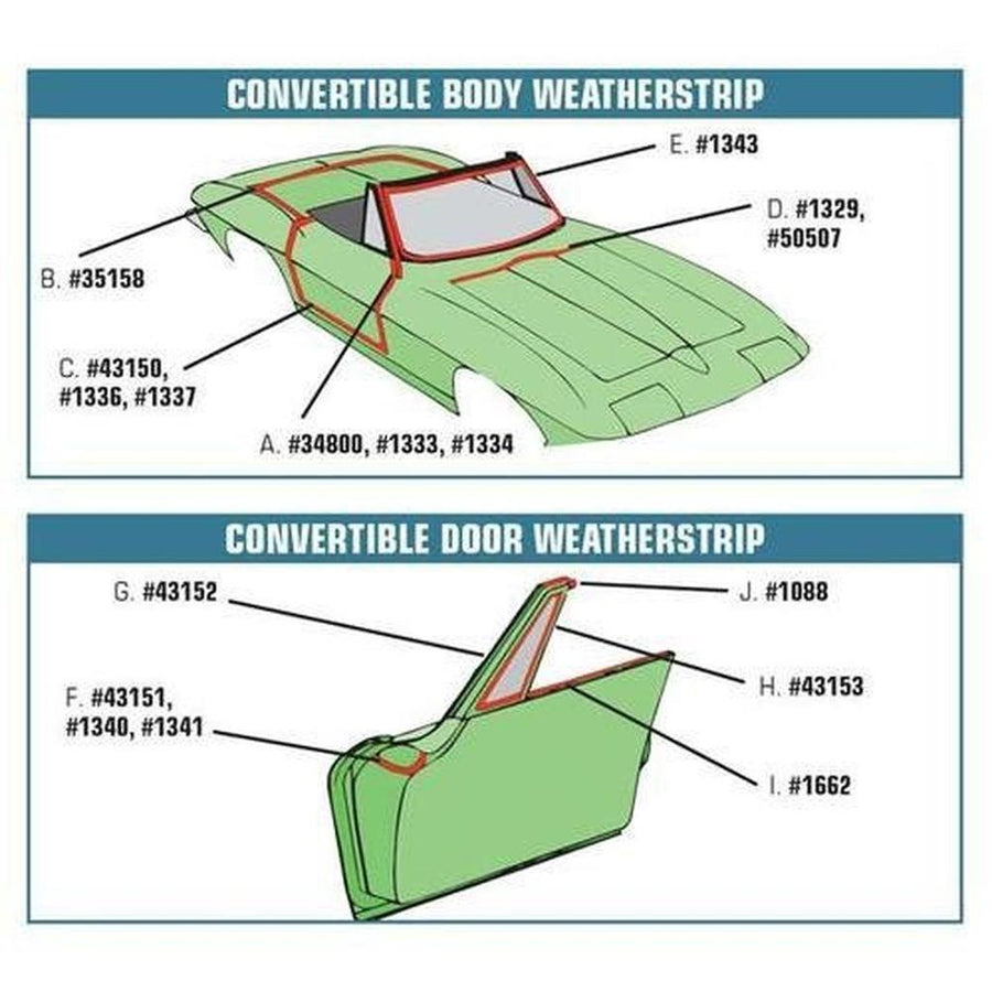 Corvette Weatherstrip. Door Drip Molding RH - USA: 1963-1967