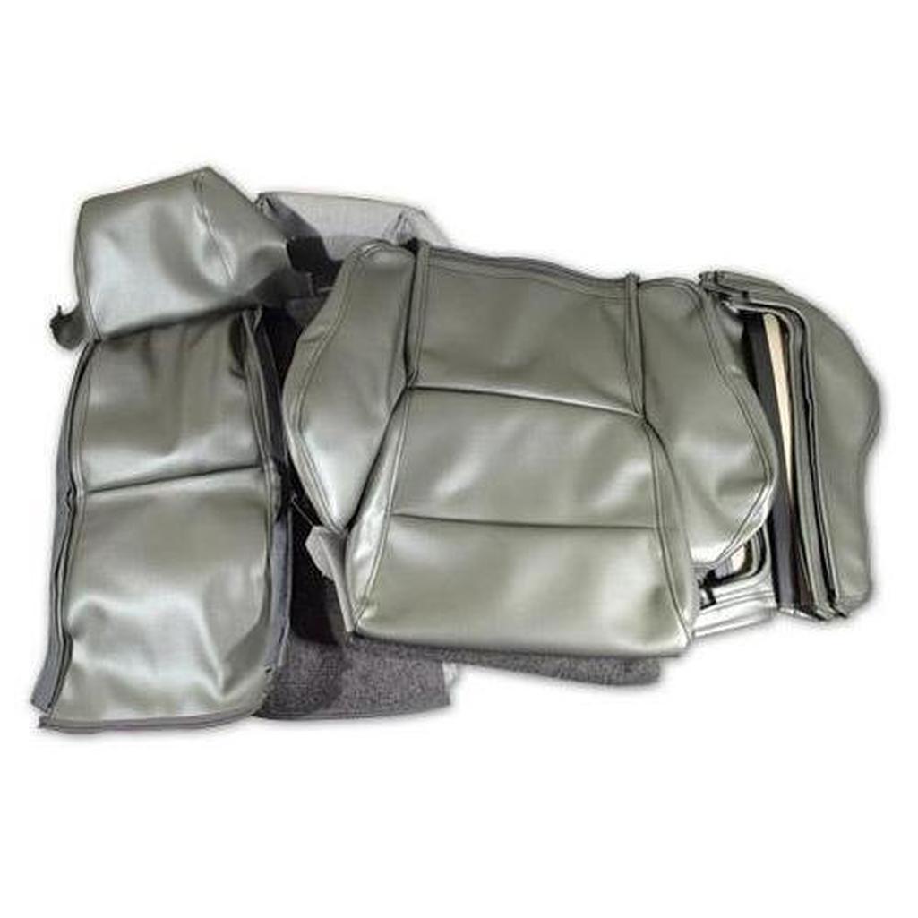 Corvette Leather Like Seat Covers. Gray Sport No-Perforations: 1984-1987
