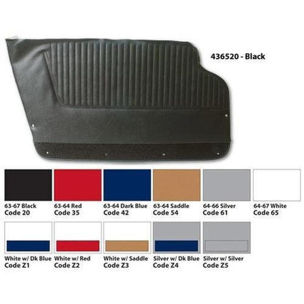 Corvette Door Panels. White With Red Carpet: 1964