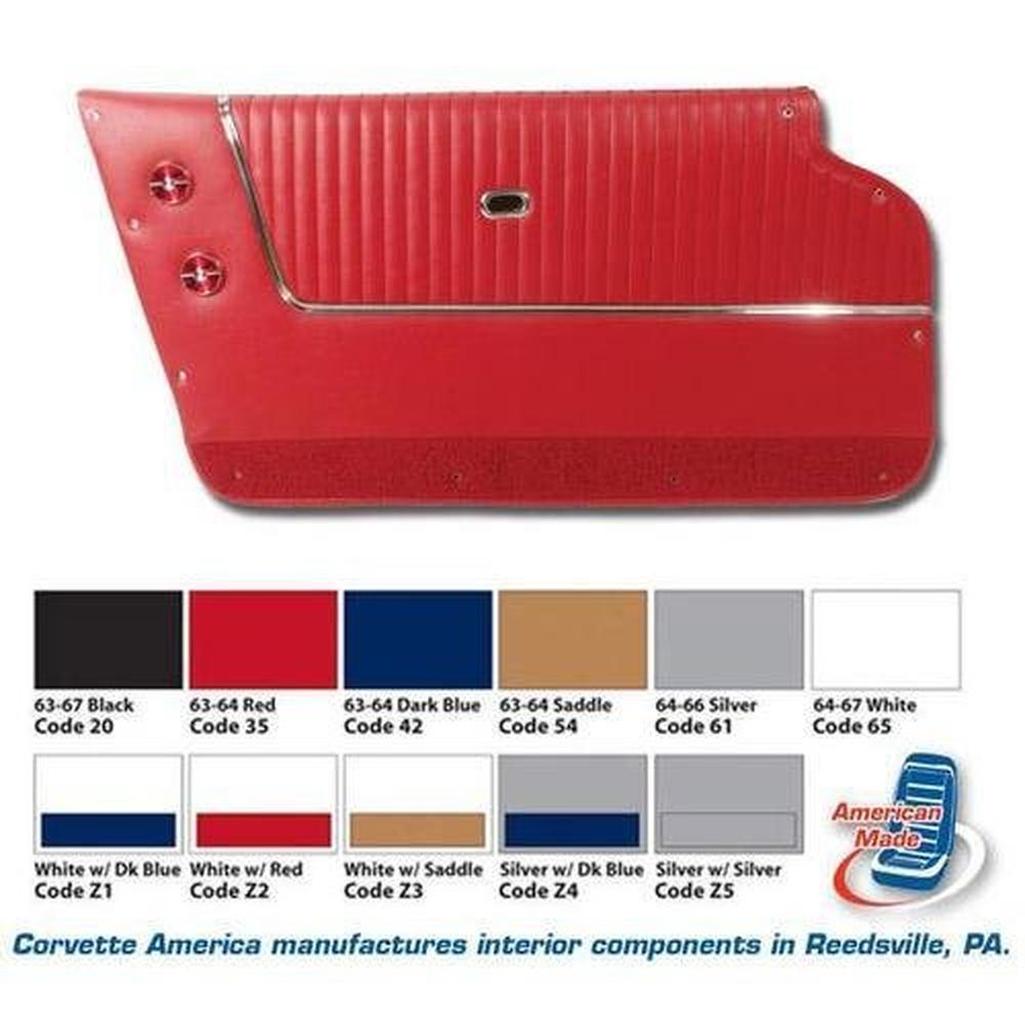 Corvette Door Panels. Silver With Silver Carpet - Coupe - With Trim: 1964