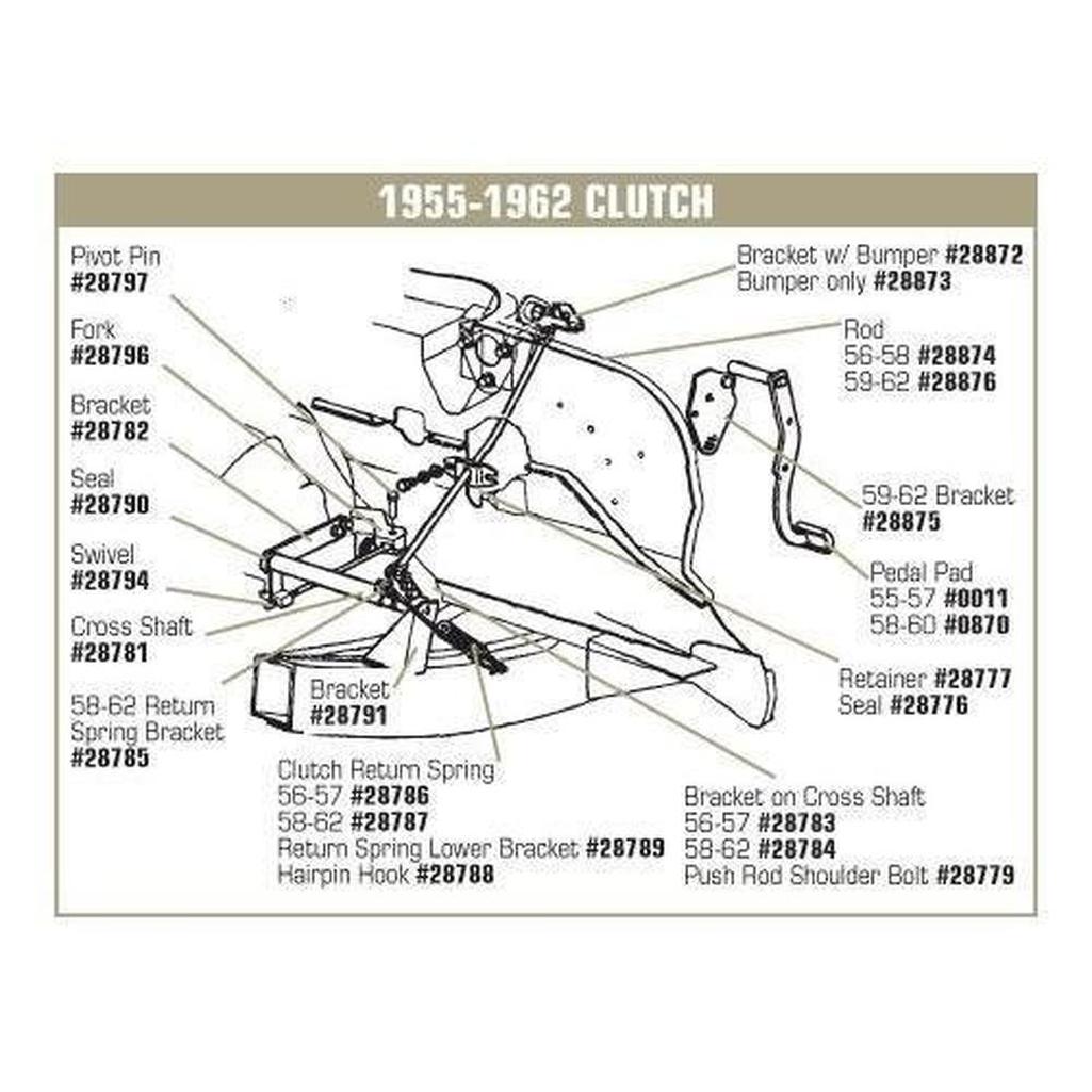 Corvette Clutch Return Spring Bracket. Frame: 1956-1962