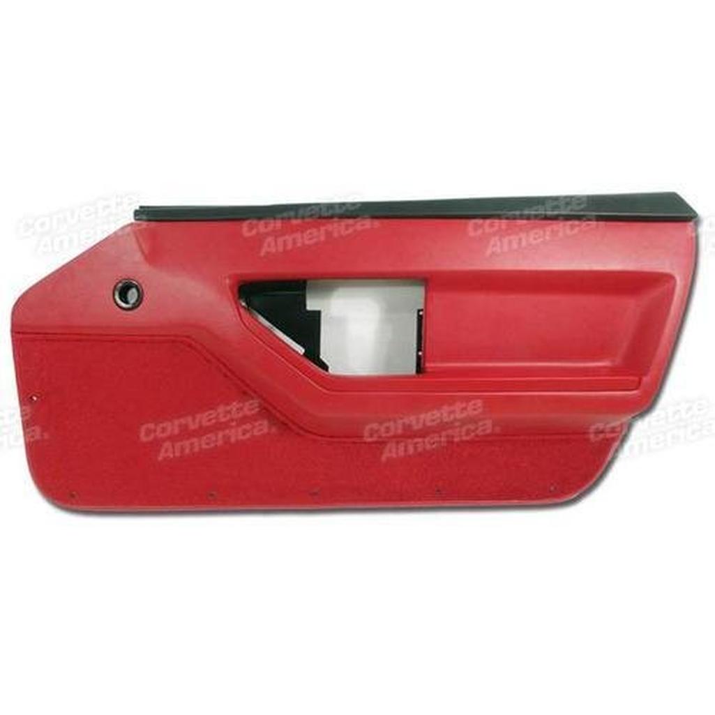 Corvette Door Panel. Red Deluxe Convertible RH: 1986-1989