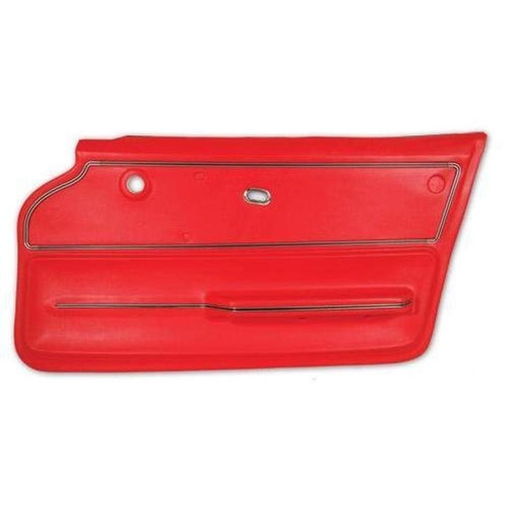 Corvette Door Panel. Red Coupe With Trim RH: 1965-1966