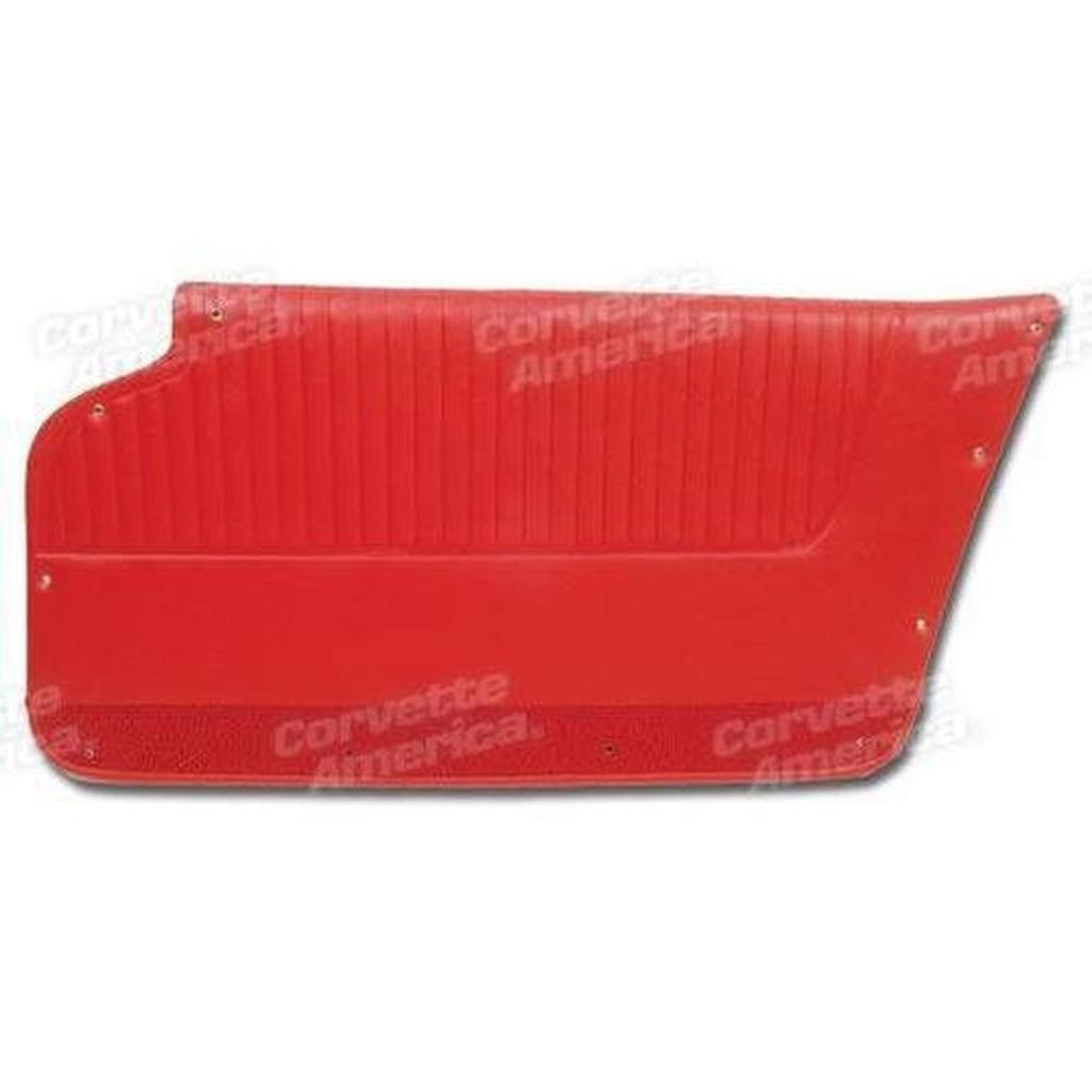 Corvette Door Panels. Red - Convertible - With Felt: 1963-1964