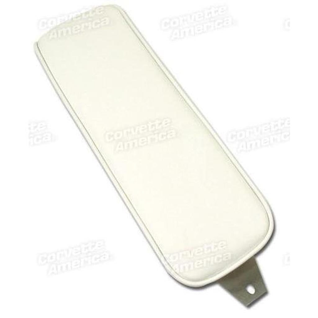 Corvette Center Armrest. White Vinyl: 1965-1966