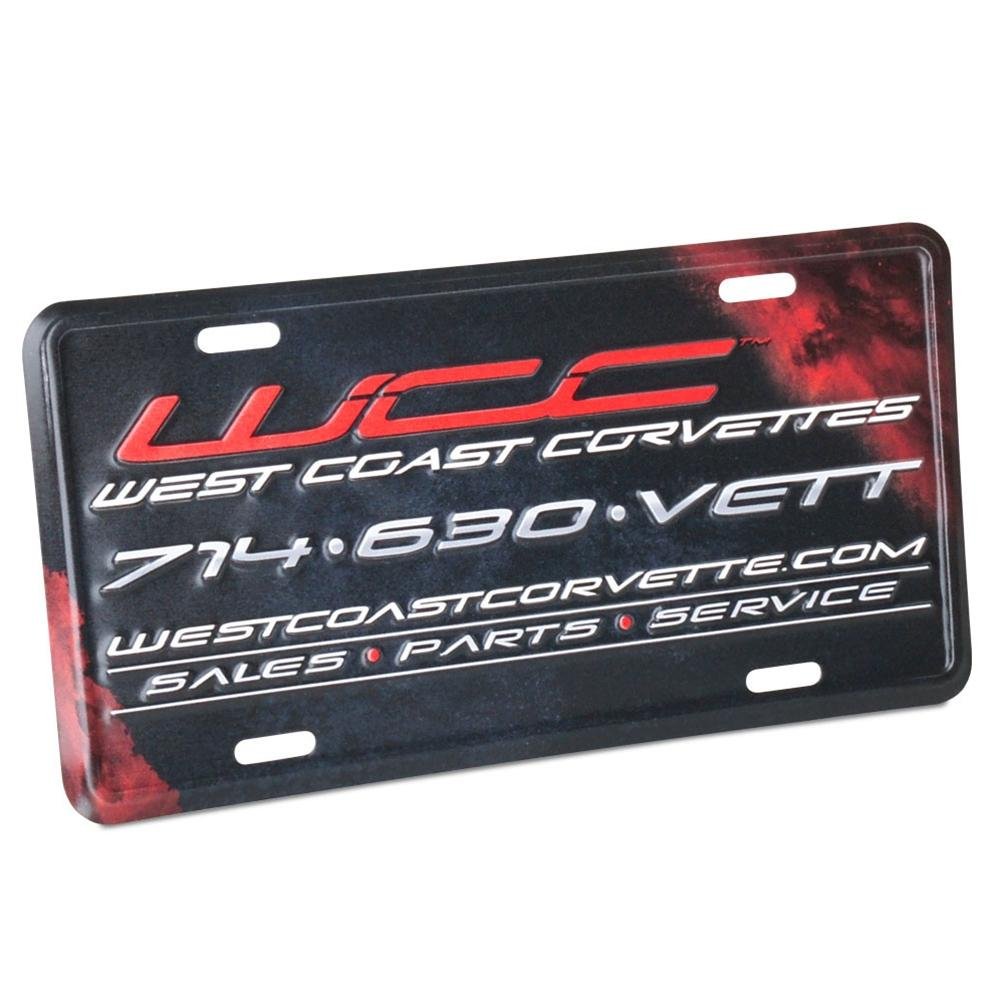 West Coast Corvettes License Plate Frame - Stamped Metal
