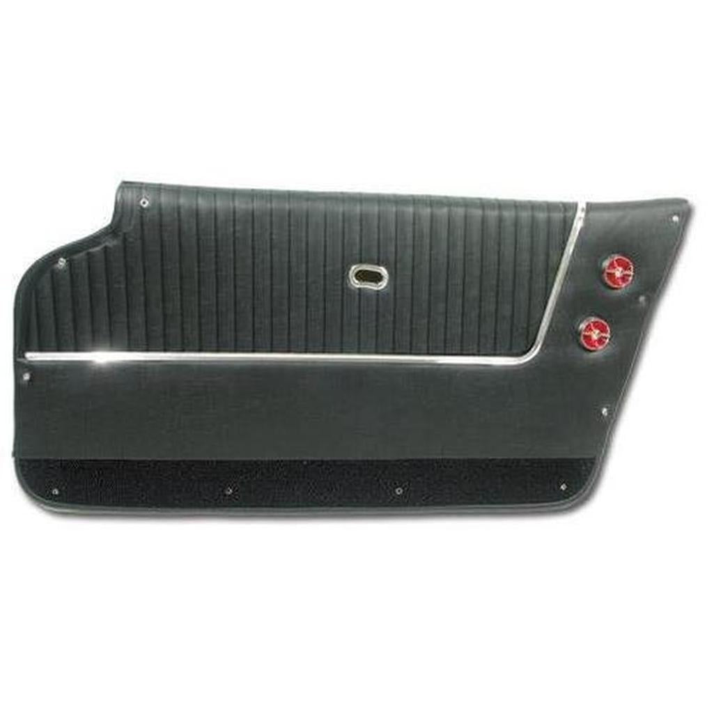 Corvette Door Panels. Black - Convertible - With Trim: 1963-1964