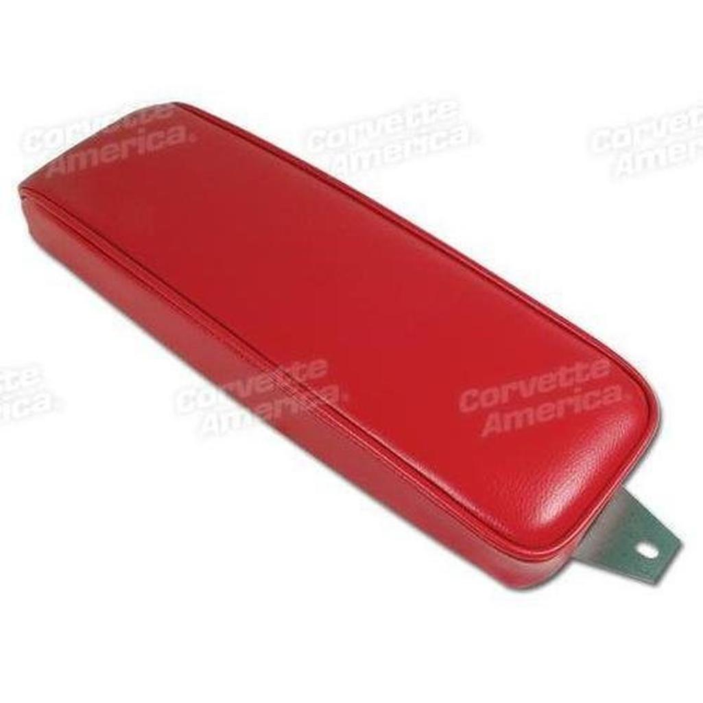 Corvette Center Armrest. Red Vinyl: 1965-1966