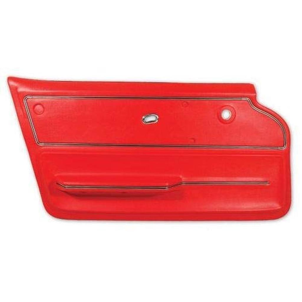 Corvette Door Panel. Red Convertible With Trim LH: 1965-1966