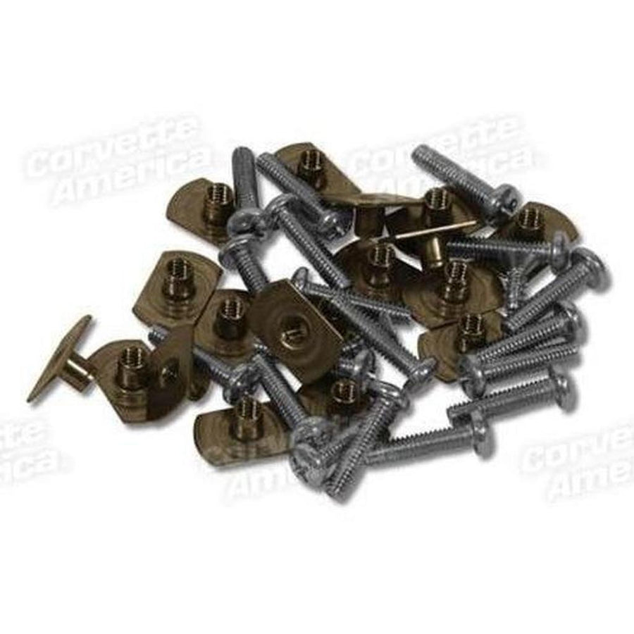 Corvette Weatherstrip Retainer Screw Set. Side Rail: 1956-1962