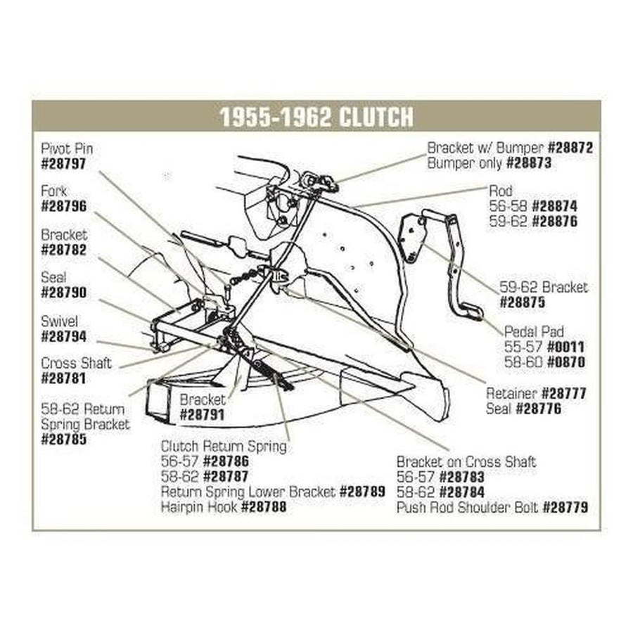 Corvette Clutch Return Spring Bracket. Frame: 1956-1962