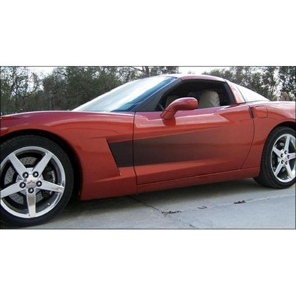 Corvette Door Side Graphic Sport Fade Decal 2 PC. - Black : 2005-2013 C6, Z06, ZR1, Grand Sport
