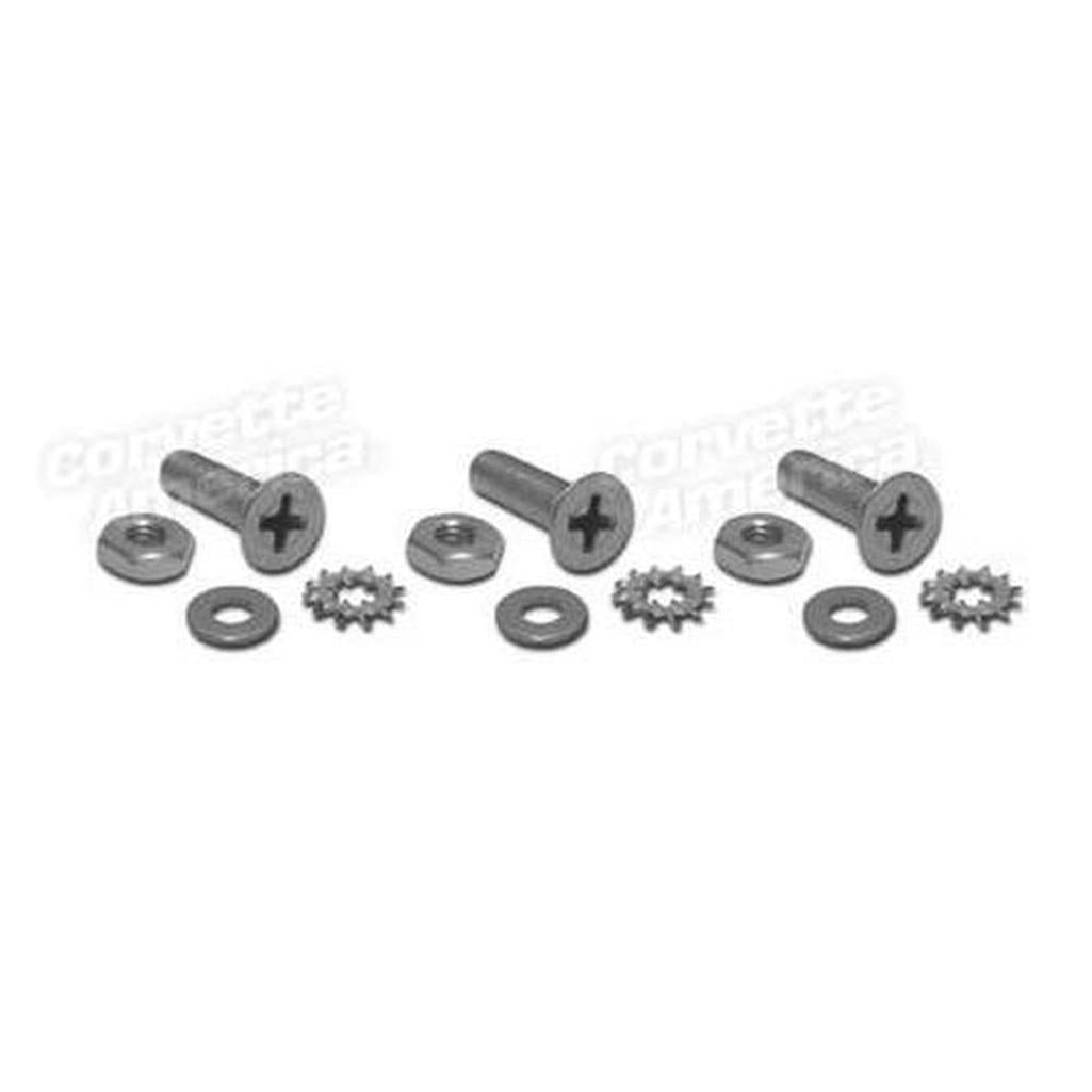Corvette License Light Mount Screw, Nut, & Washer Set. 12 Piece: 1961-1967
