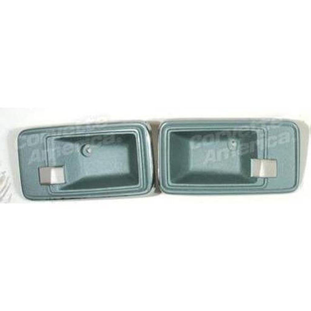 1982 Corvette C3 Door Latch Bezels - Silvergreen