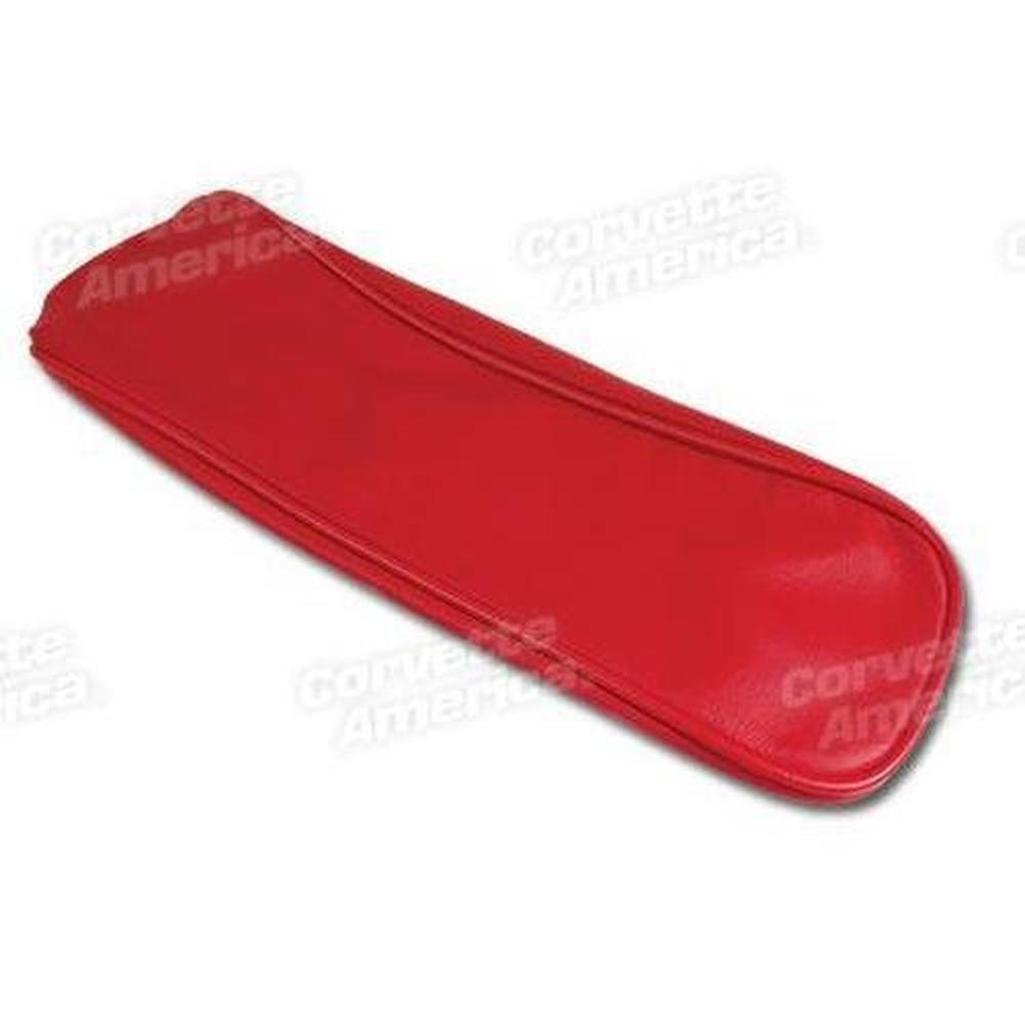 Corvette Center Armrest Cover. Red Leather: 1965-1966