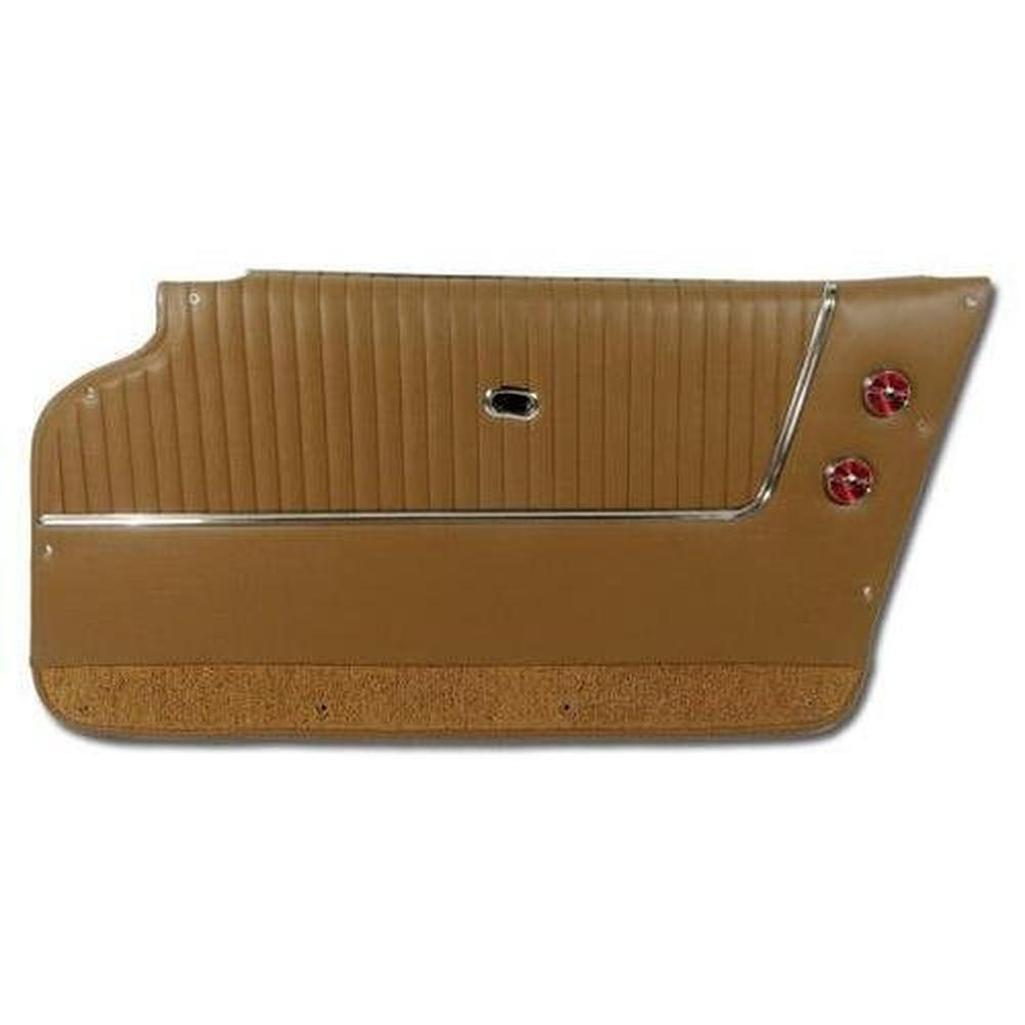 Corvette Door Panels. Saddle - Coupe - With Trim: 1963-1964
