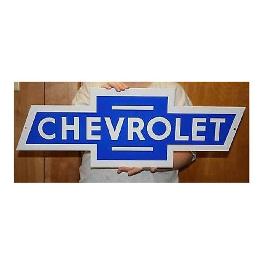 Chevrolet Vintage Chevy Bowtie Metal Wall Sign - 32" x 11"