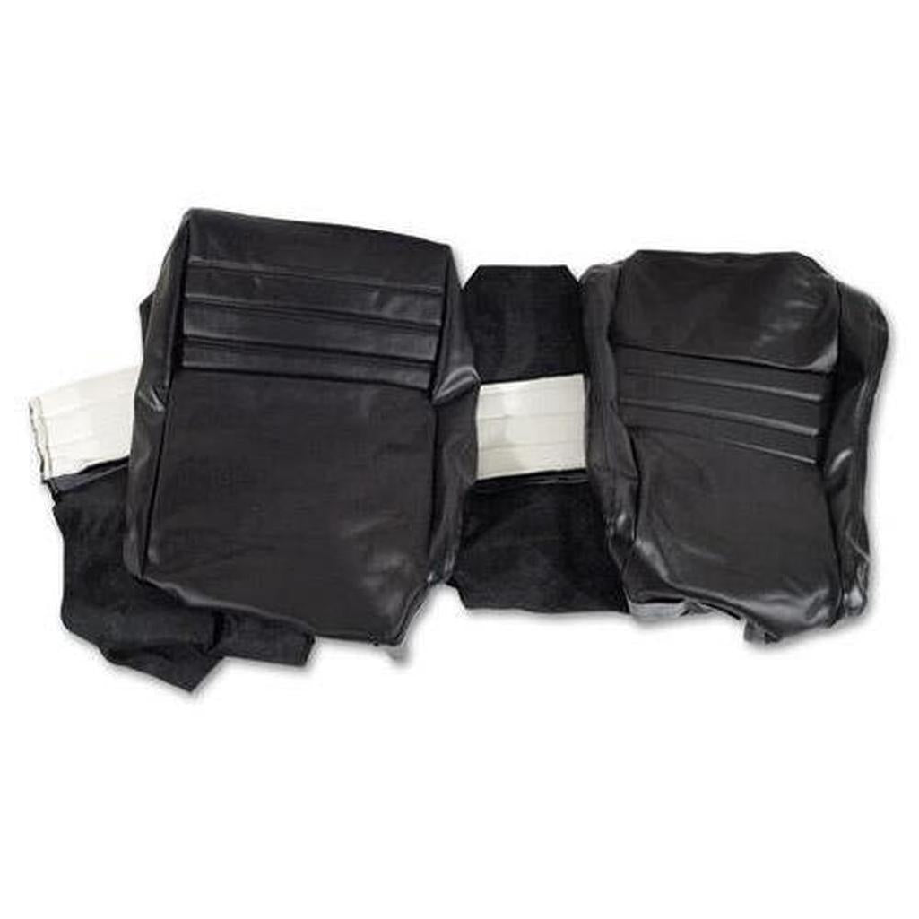 Corvette Leather Seat Covers. Black Leather/Vinyl Original 2--Bolster: 1979-1981