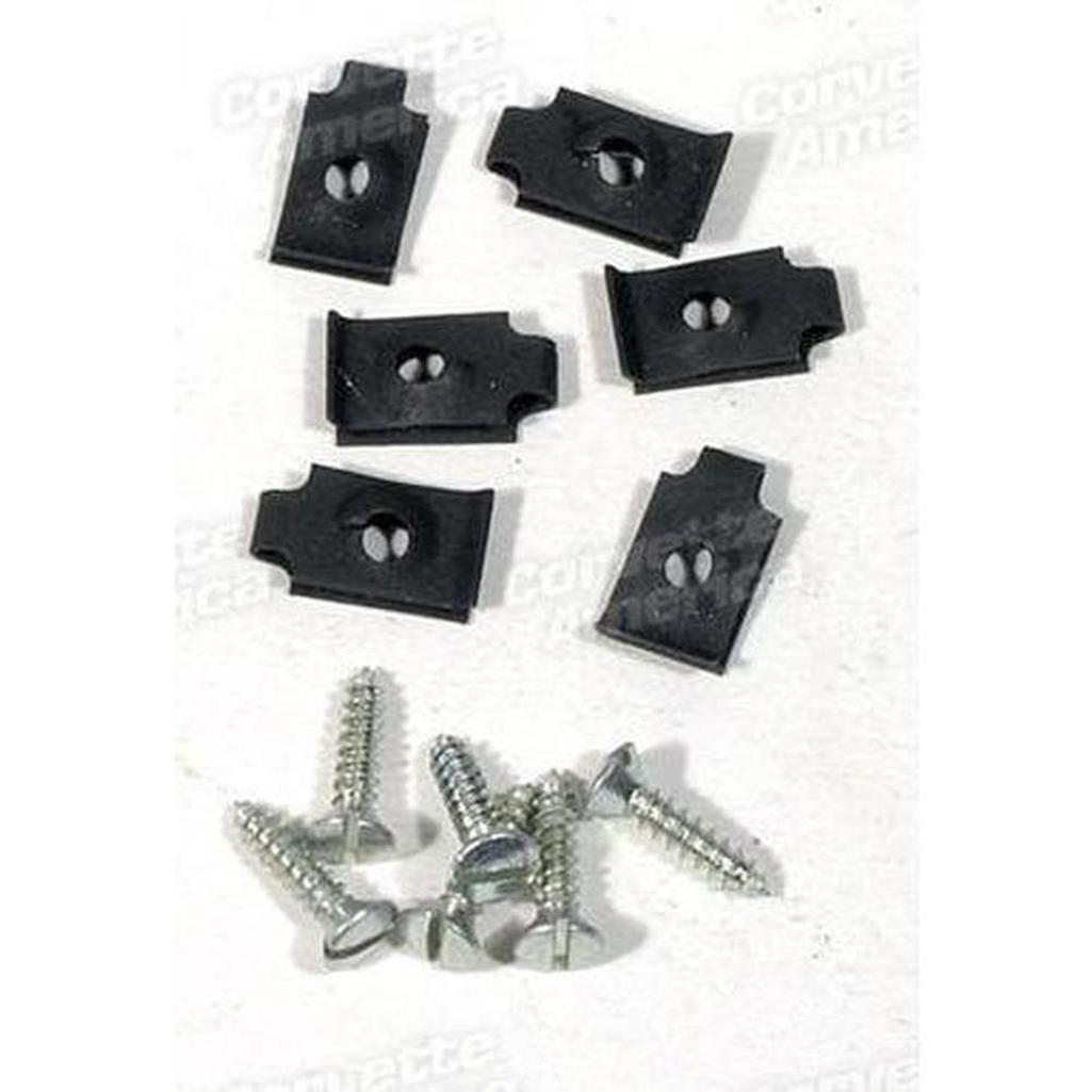 Corvette Headlight Ring Screws & J-Nuts. 12 Piece: 1956-1957