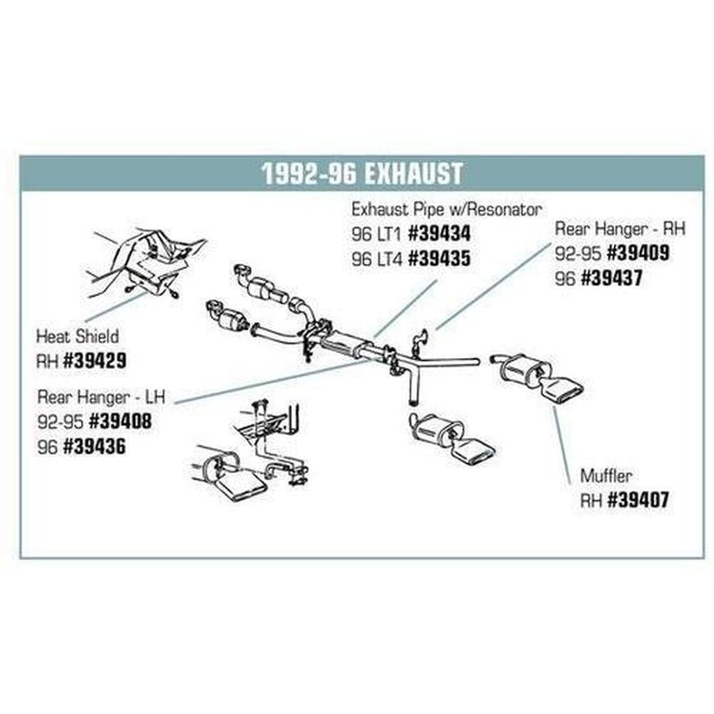 Corvette Catalytic Converter Brace. RH Manual: 1992-1996