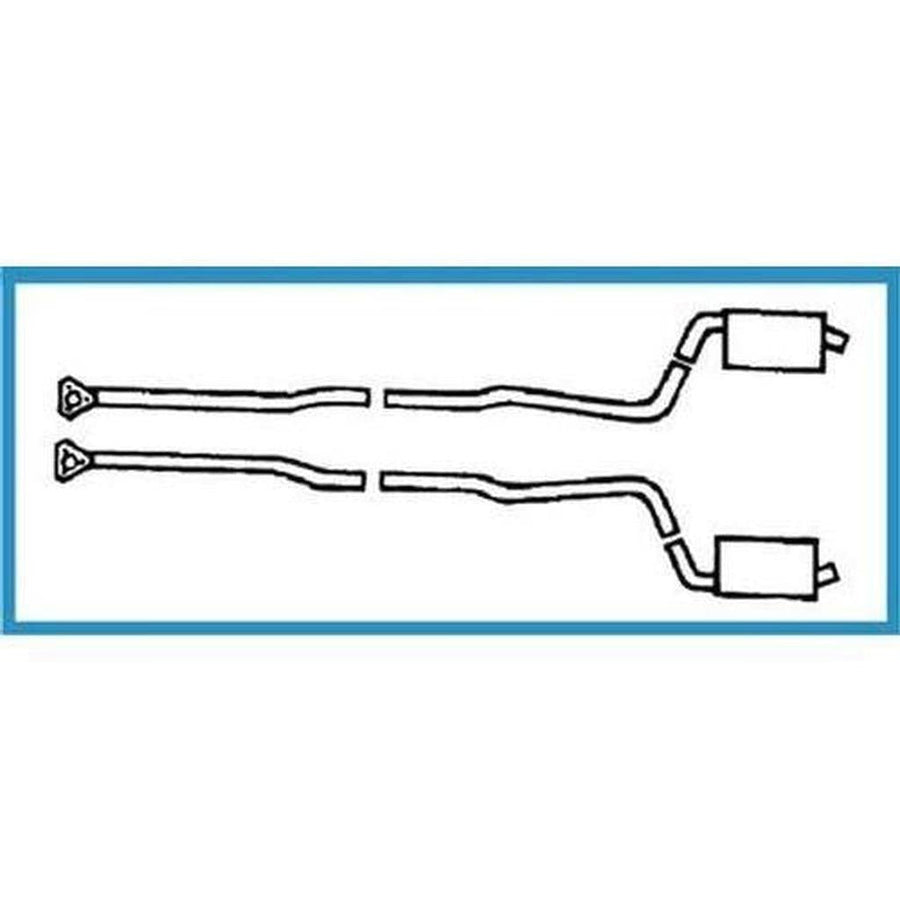 1974-1979 Corvette C3 Exhaust System - Dual-L82 Auto 2 To 2.5 Inch-Low Profile Mufflers