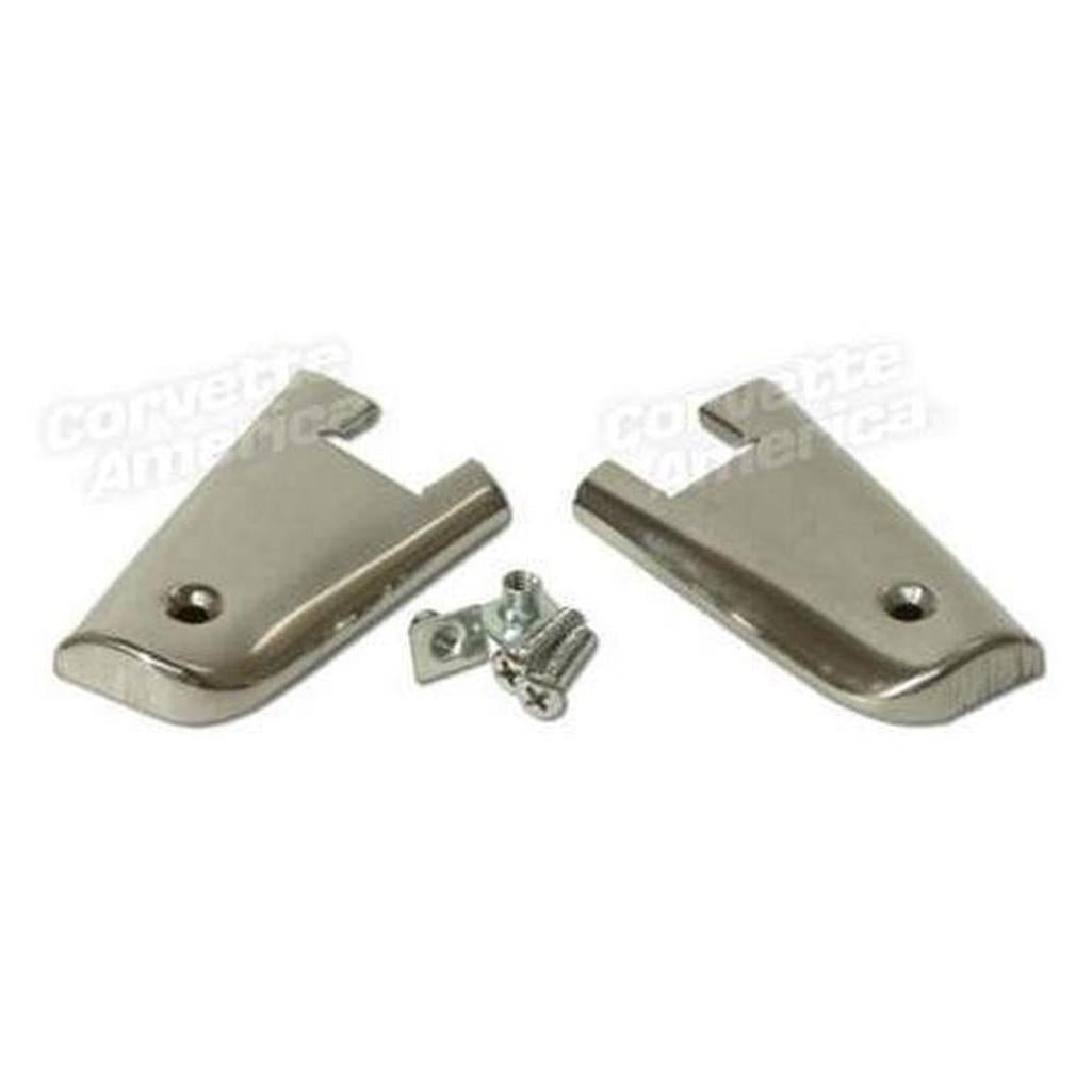 Corvette Door End Caps. W/Screws & Nuts: 1961-1962