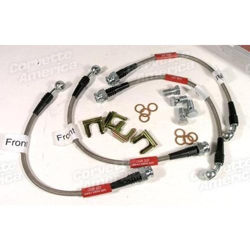 Corvette Brake Line Kit. Braided Stainless Steel: 1988-1993