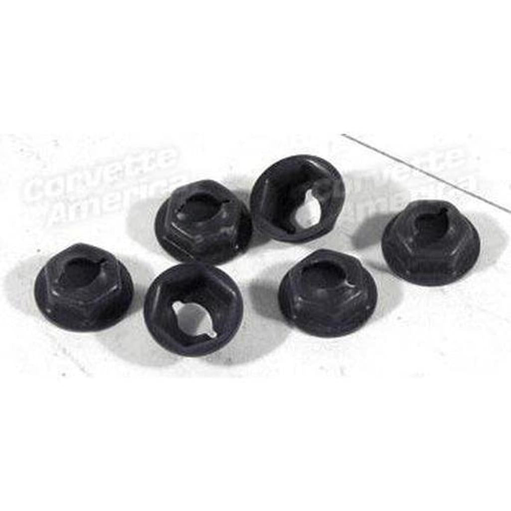 Corvette Exhaust Bezel Mount Nuts. 6 Piece Set: 1966-1967