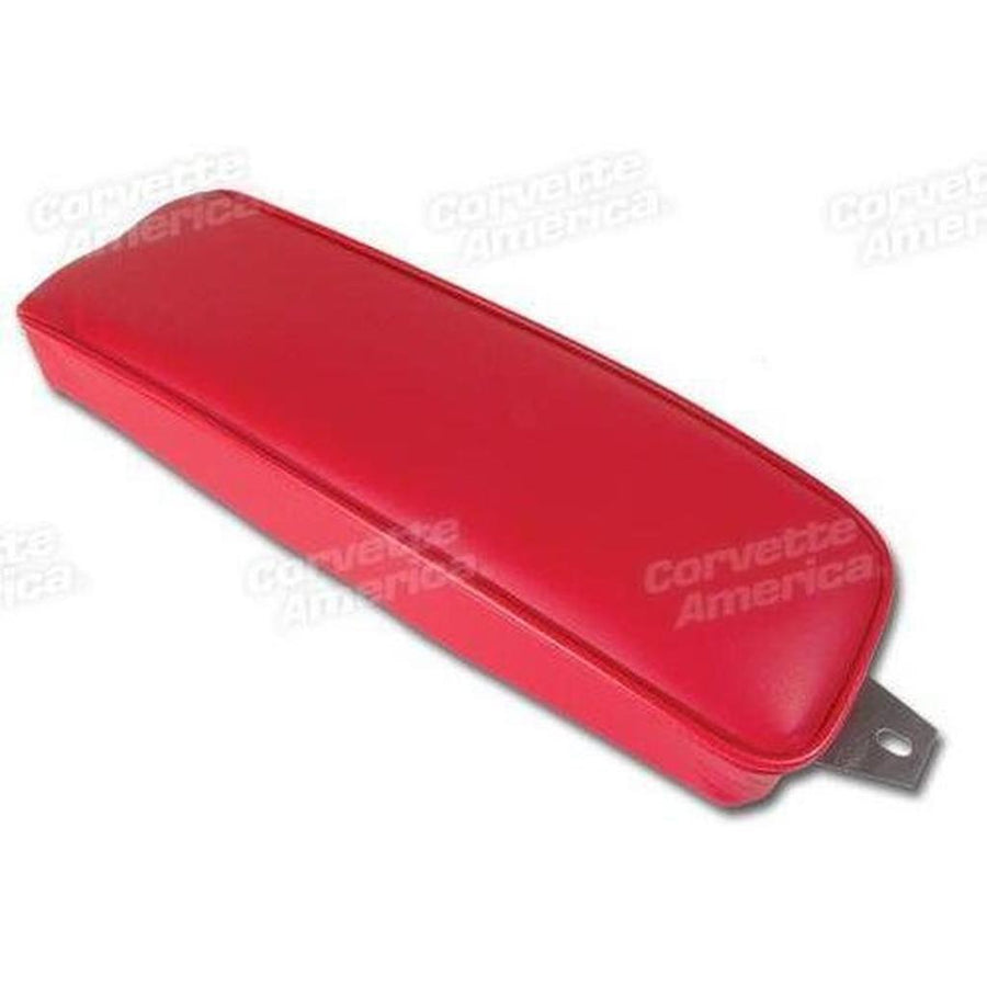 Corvette Center Armrest. Red Leather: 1965-1966