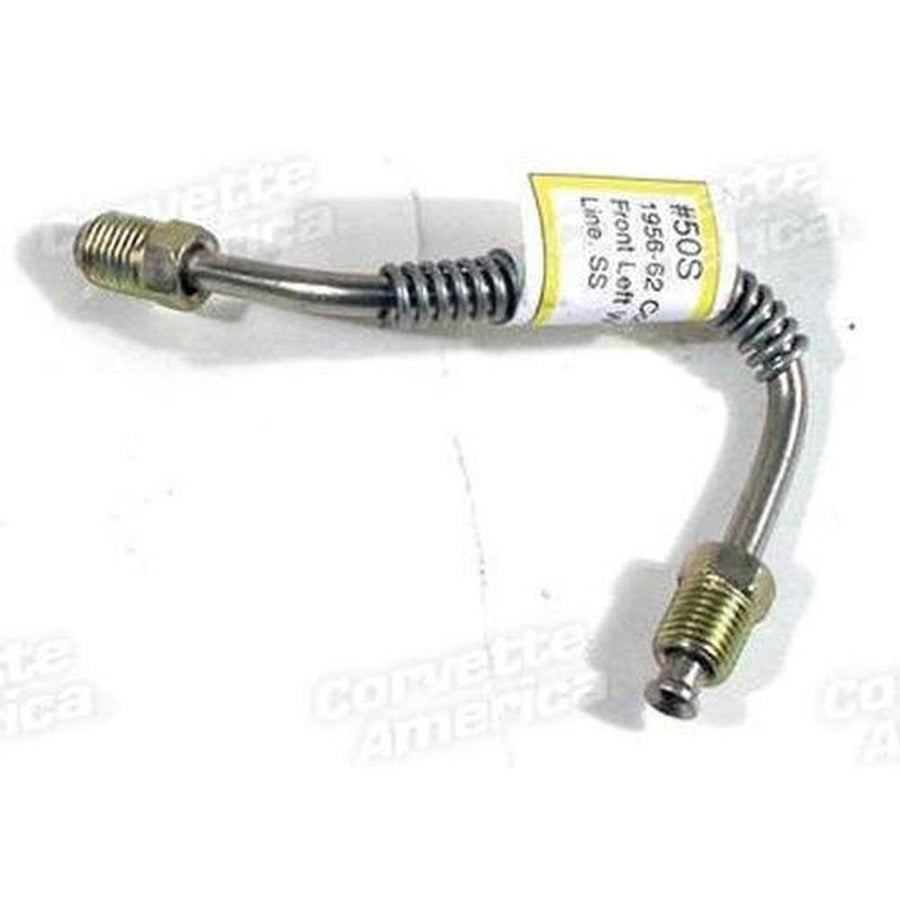Corvette Brake Line. Left Front - Stainless Steel: 1956-1962