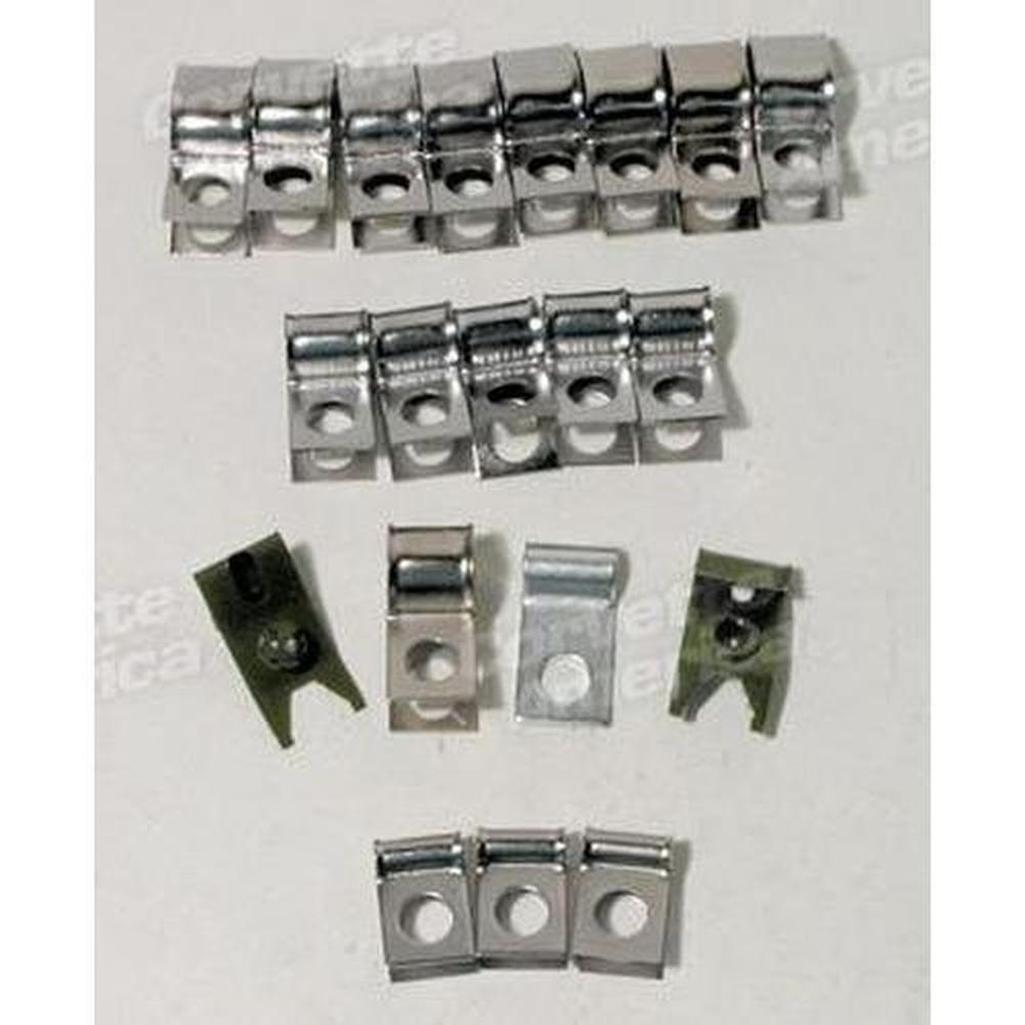 Corvette Brake & Gas Line Clamp Set. Small Block 20 Piece: 1968