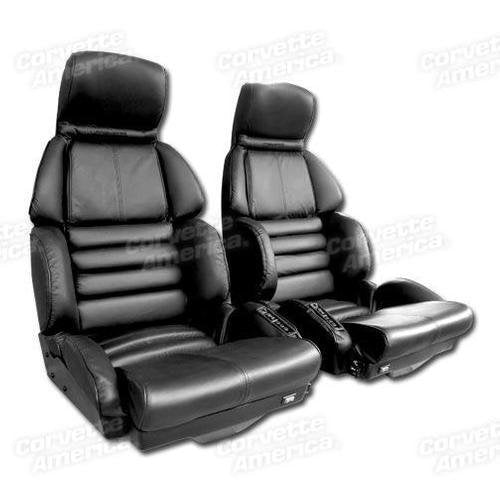 Corvette Leather Seat Covers. Black Sport: 1991-1992