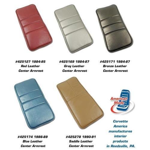 Corvette Center Armrest. Blue Leather: 1990-1991