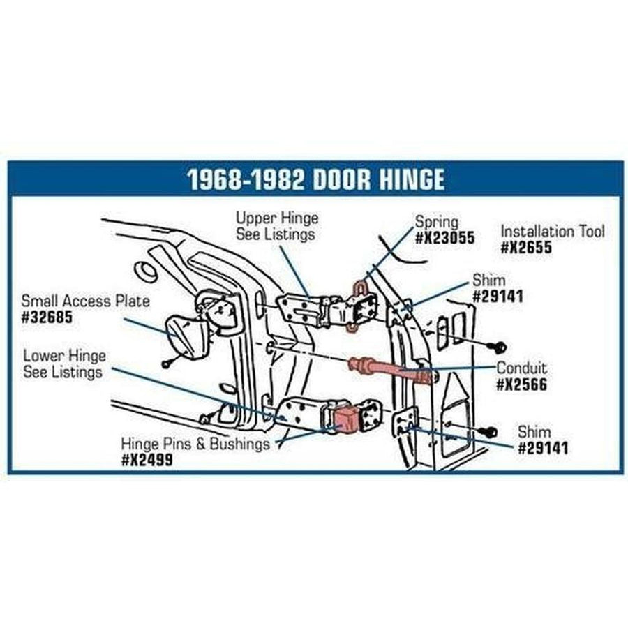 1968-1982 Corvette C3 Door Hinge - Upper RH