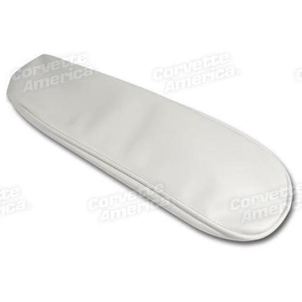Corvette Center Armrest Cover. White Vinyl: 1965-1966