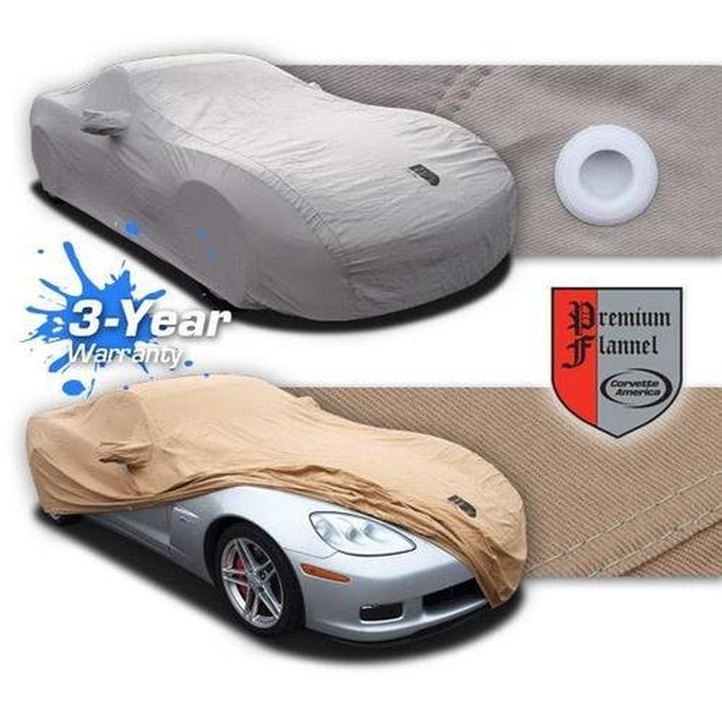 Corvette Car Cover. Premium Flannel Tan: 1991-1996