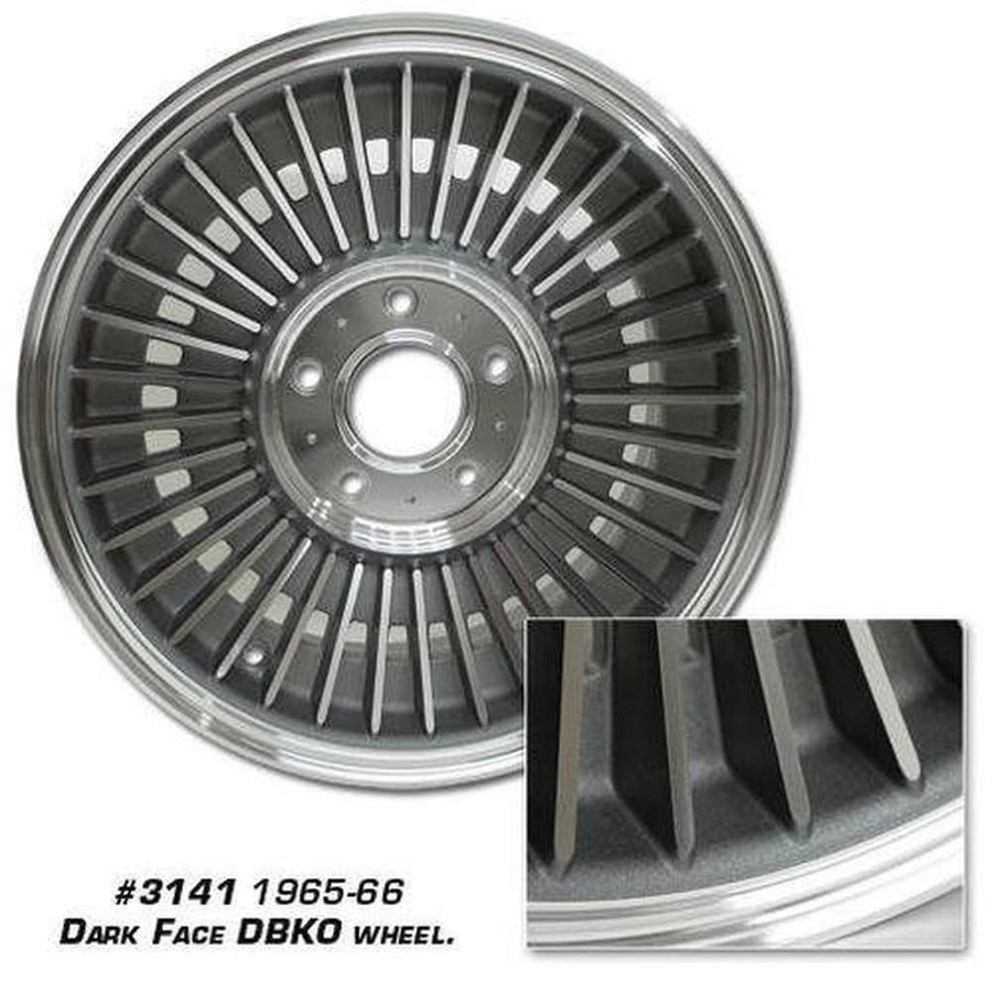 Corvette Direct-Bolt Knock-Off Wheel - Dark Face Replica: 1965-1966