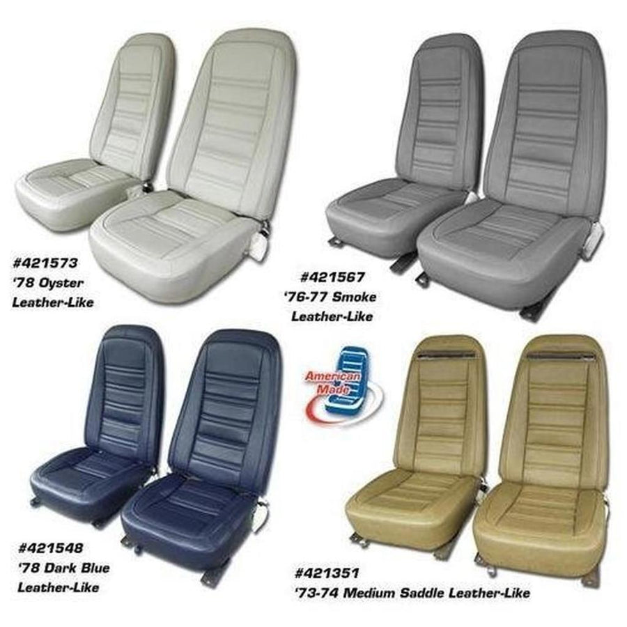 Corvette Leather Like Seat Covers. Black: 1975