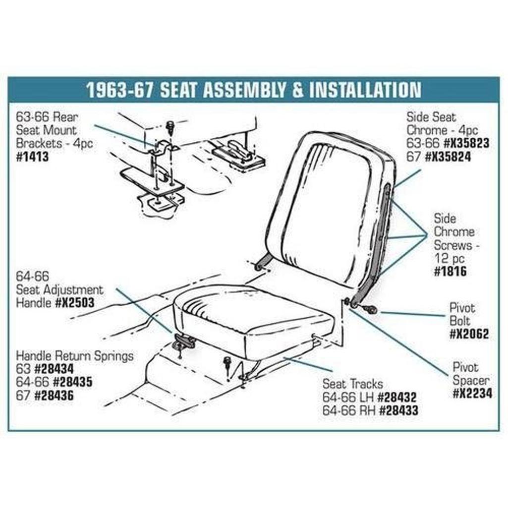 Corvette Seat Track Release Rivets.: 1964-1966