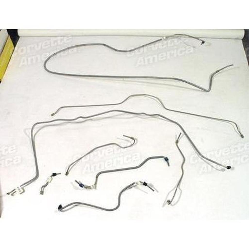 1970-1973 Corvette C3 Brake Line Set - Stainless Steel W/O Power Brake