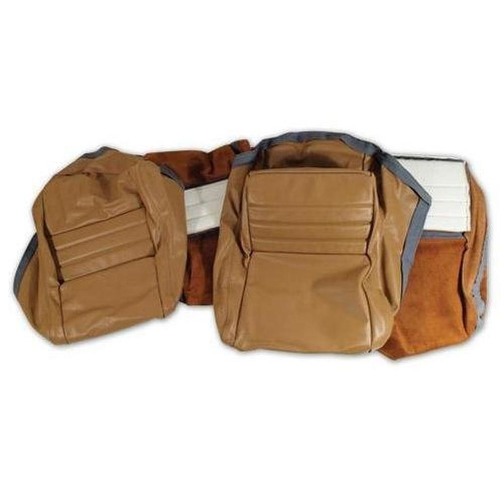 Corvette Leather Seat Covers. Camel 100%-Leather 2--Bolster: 1981-1982