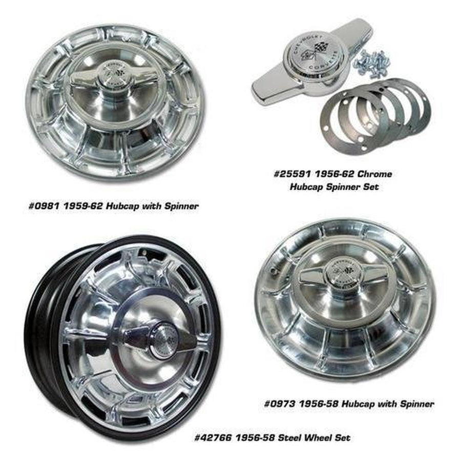 Corvette Steel Wheel Set.: 1959-1962