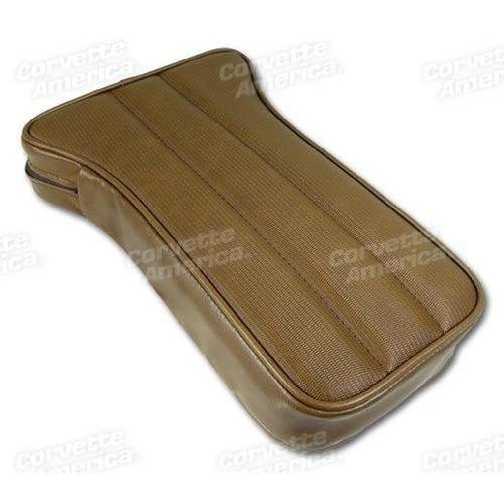 Corvette Center Armrest. Dark Saddle Vinyl: 1970-1972