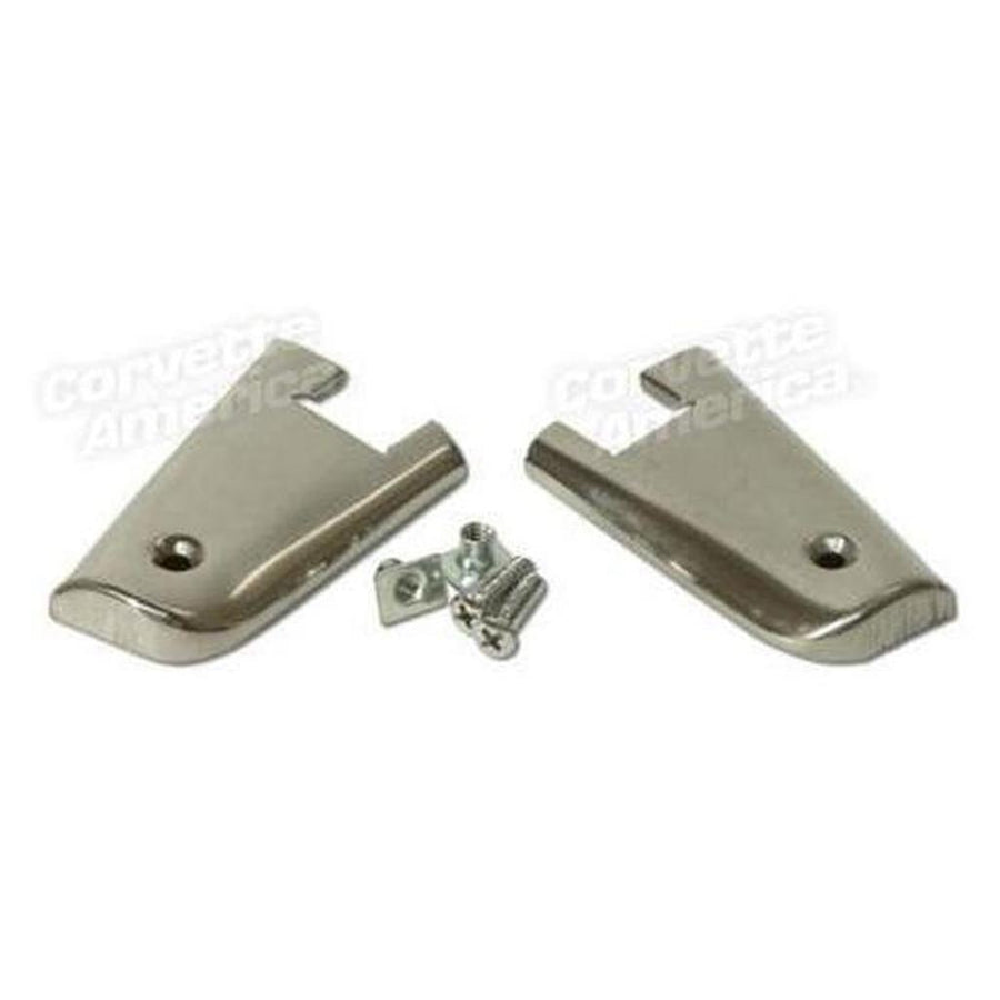 Corvette Door End Caps. W/Screws & Nuts: 1961-1962