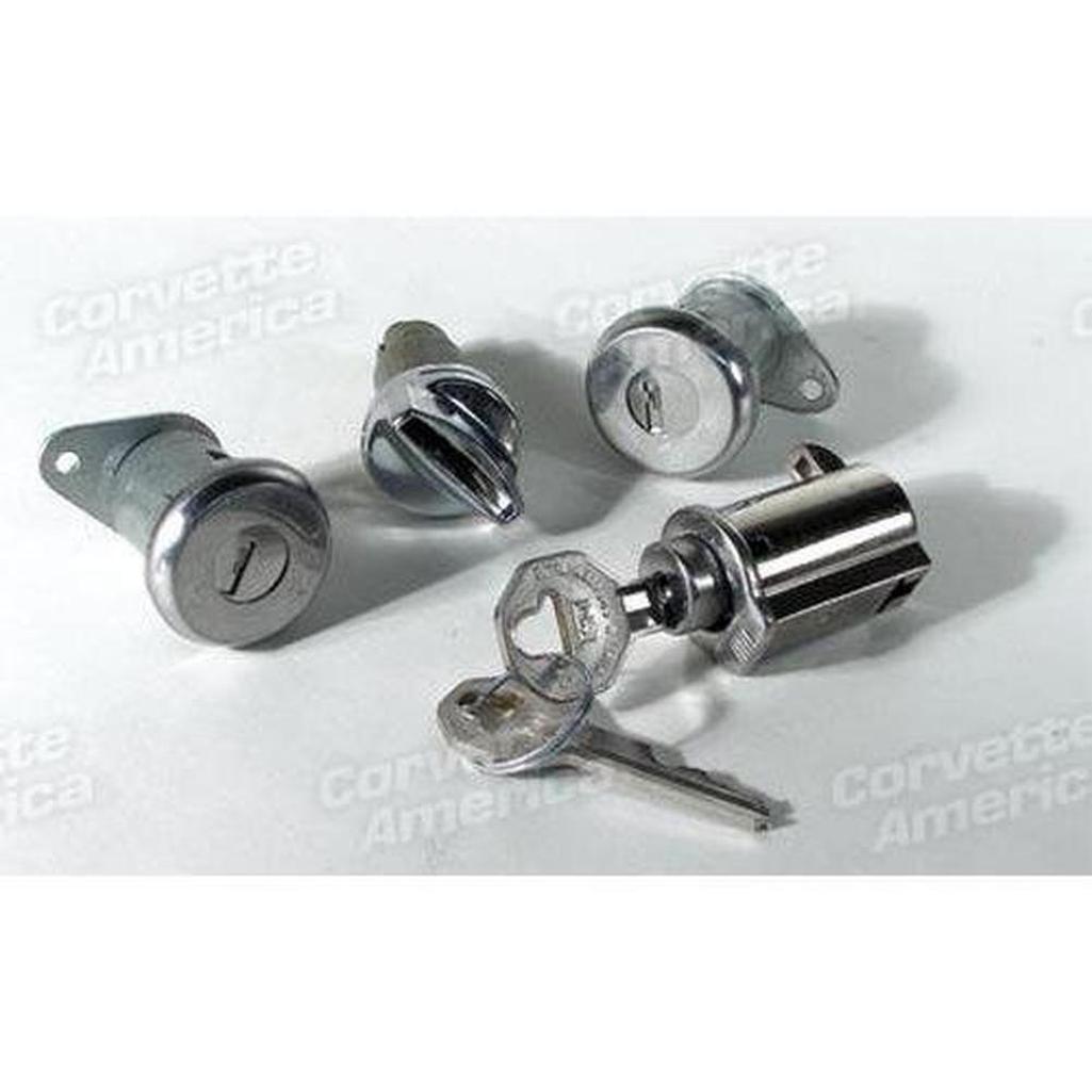 Corvette Lock Set. Ignition, Doors and Glove Box: 1964