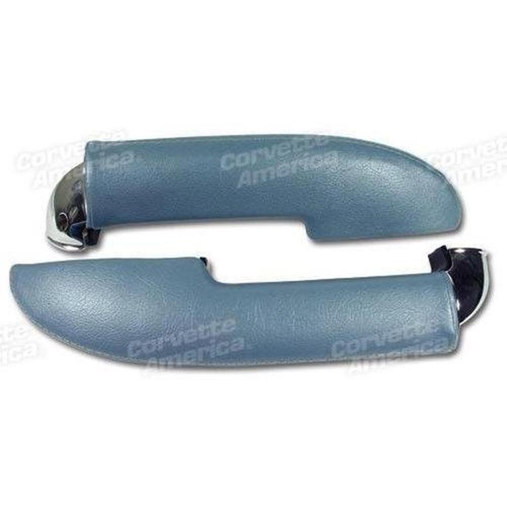 Corvette Armrests. With Chrome End Blue: 1959-1960